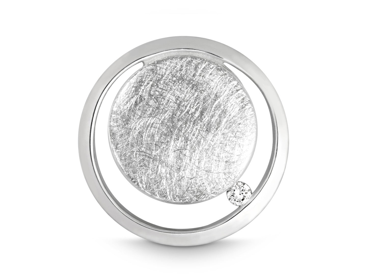 Runder Silberanhänger mit Brilliant 0,03 ct