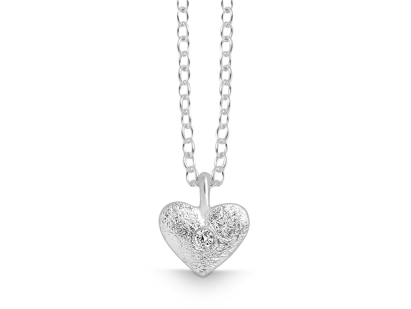 Kette und Anhänger in Herzform mit Brillanten