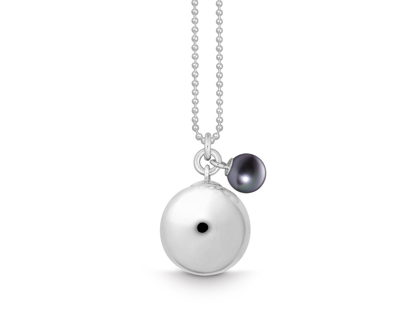 Halskette in silber mit Kugel und Perle