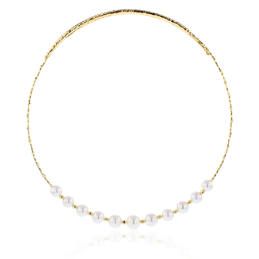 Collier aus Gold mit Akoya-Zuchtperlen