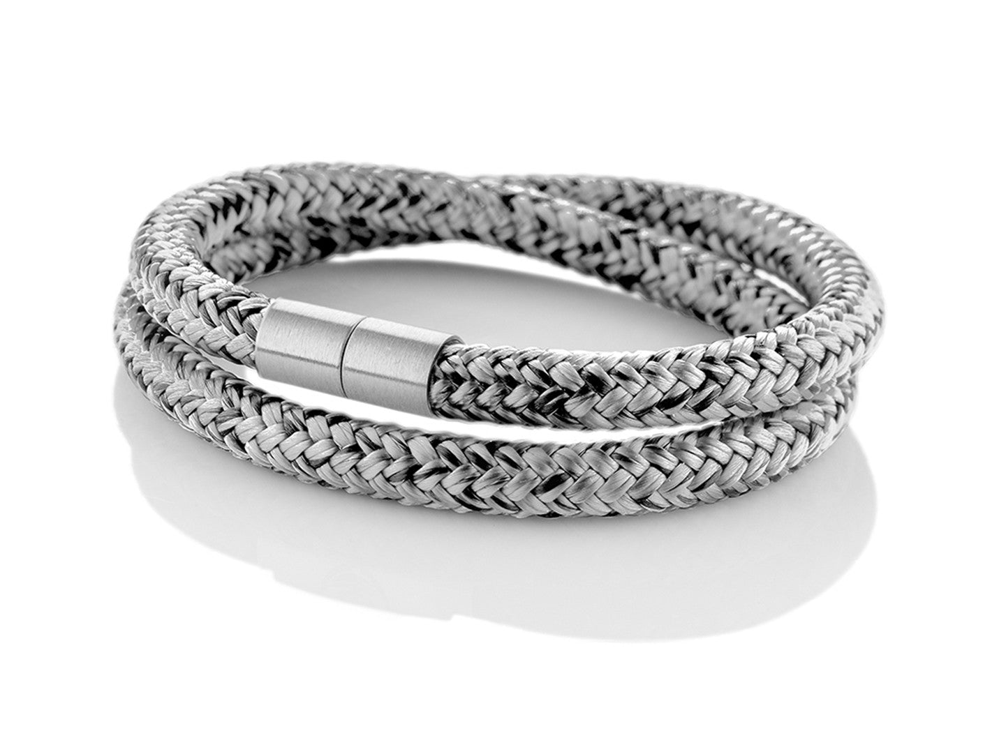 Doppelarmband aus Segeltau in Schwarz/Grau