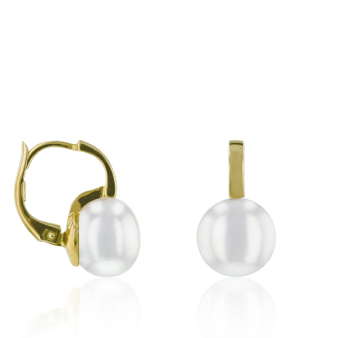 Ohrstecker in Gold mit Süßwasser-Zuchtperlen