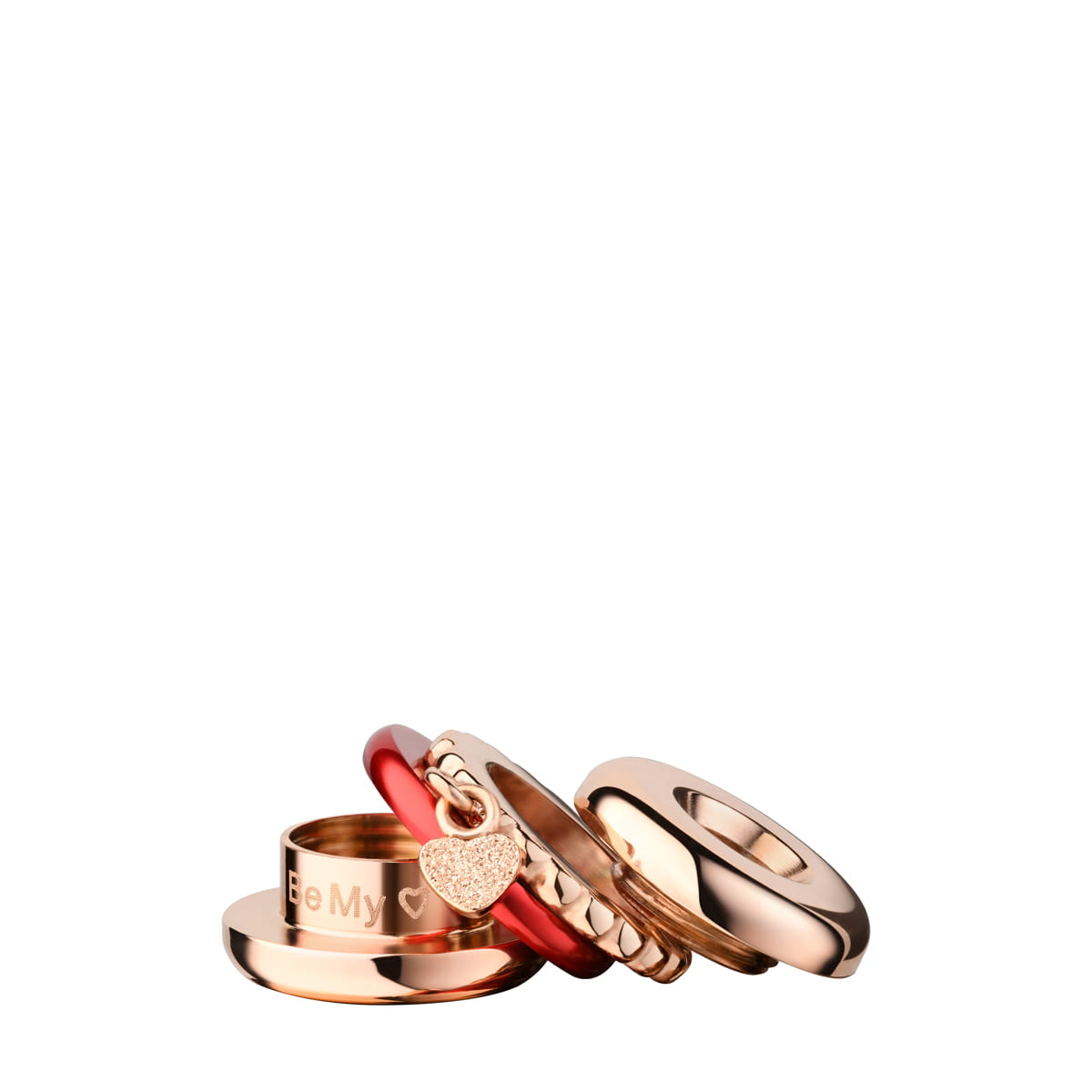 BERING Charm | Rot mit Herzanhänger