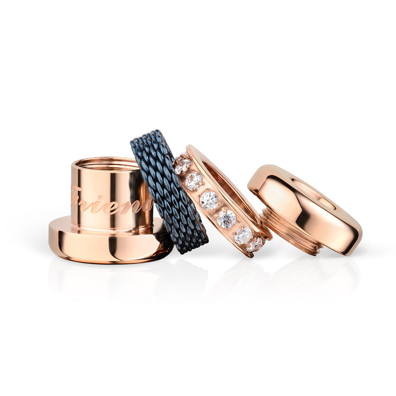 BERING Charm | rosé gold glänzend, blau