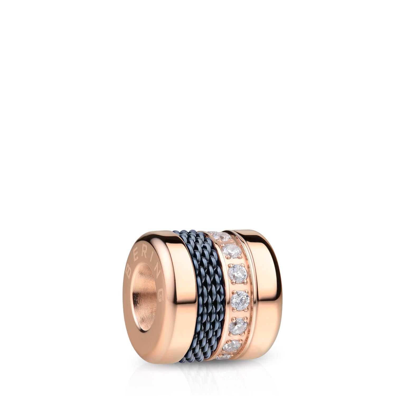 BERING Charm | rosé gold glänzend, blau