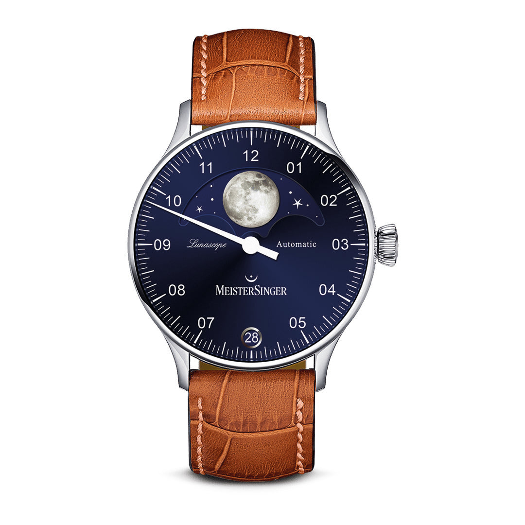 Herrenuhr Lunascope Sonnenschliff Blau