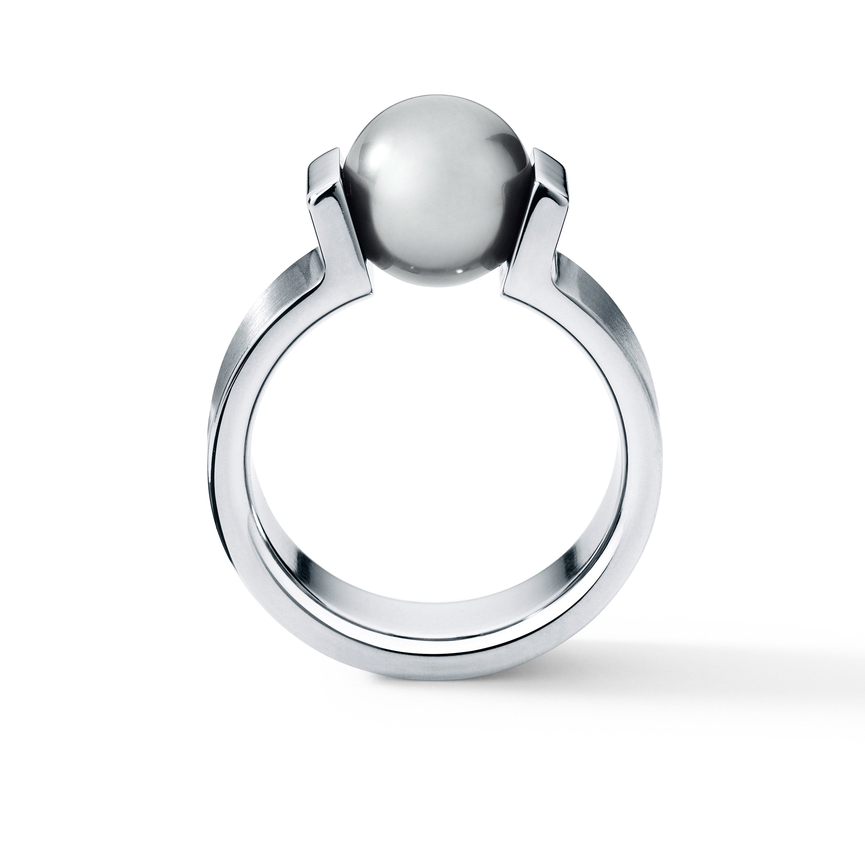 Edelstahlring mit Tahitiperle 9,5 mm
