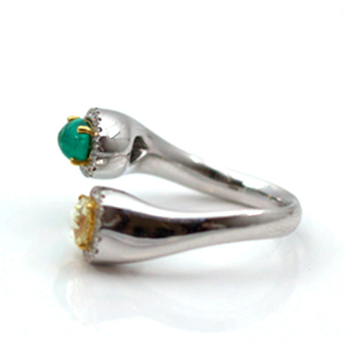 Goldring mit Edelsteinen | Onix und Citrin