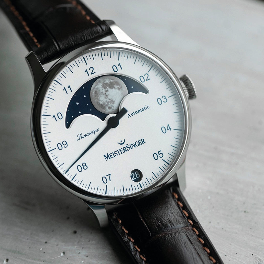 Herrenuhr Lunascope Opalin-Silber