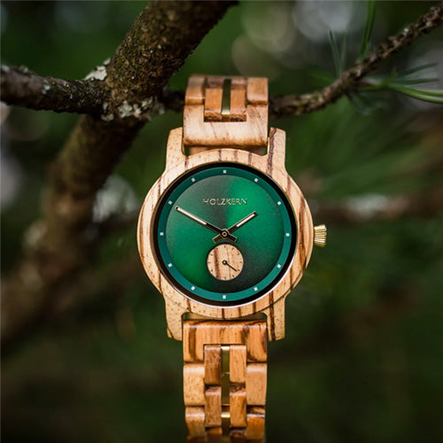 Unisex Uhr Nanjing (Zebrano/Parkgrün)