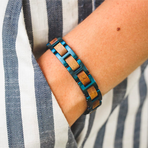 Armband Harmonie (Marmorholz / Blau)