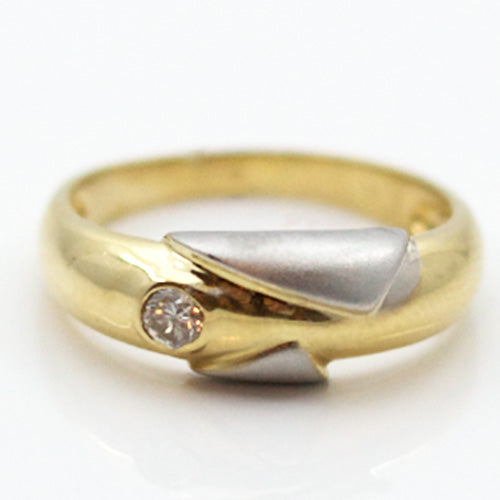 Goldring in bicolor mit Diamant