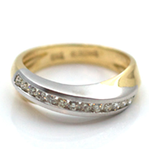 Goldring in bicolor un Brillanten