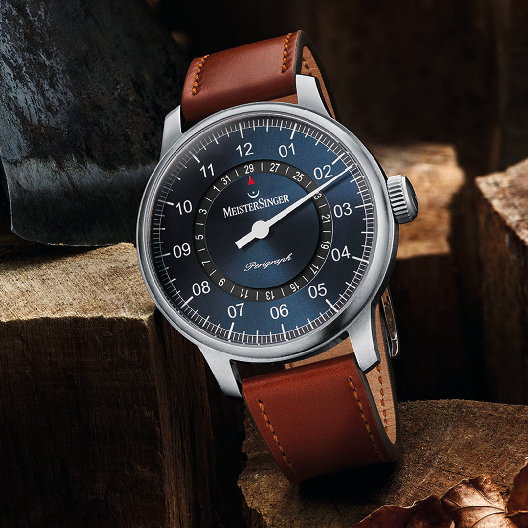 Herrenuhr Perigraph Stahlblau-Schwarz