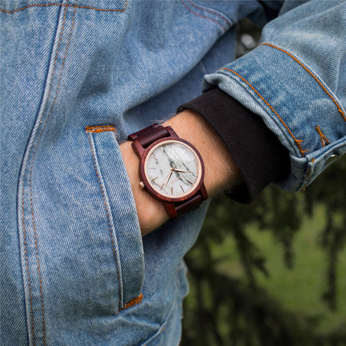 Unisex Uhr Wintertag (Padouk/Marmor)