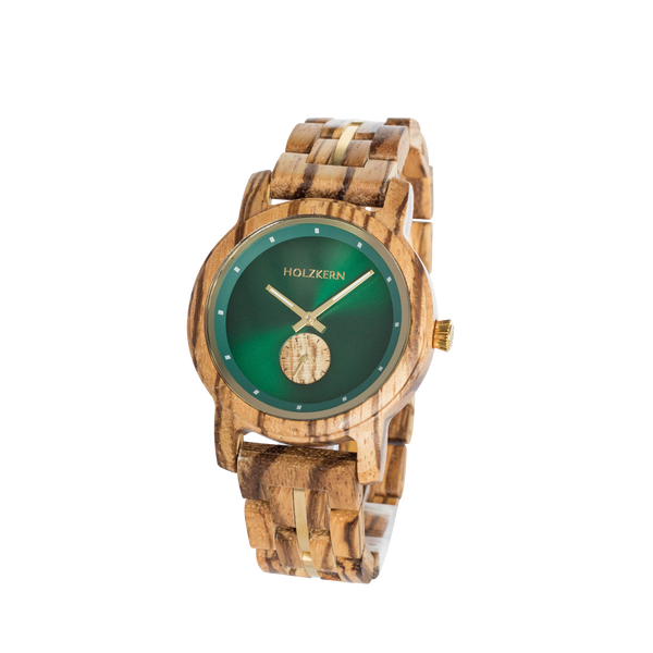Unisex Uhr Nanjing (Zebrano/Parkgrün)