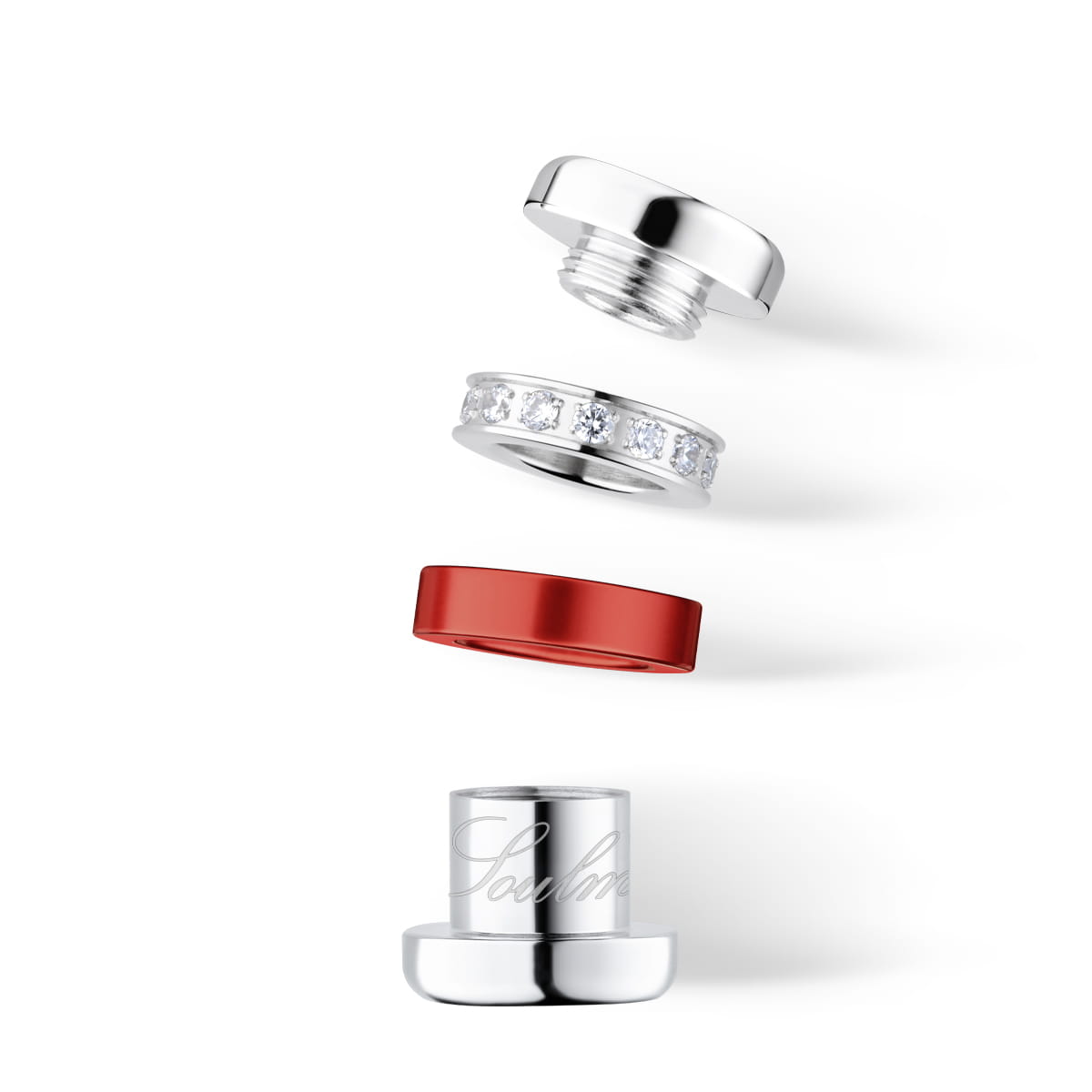 BERING Charm | silber, rot