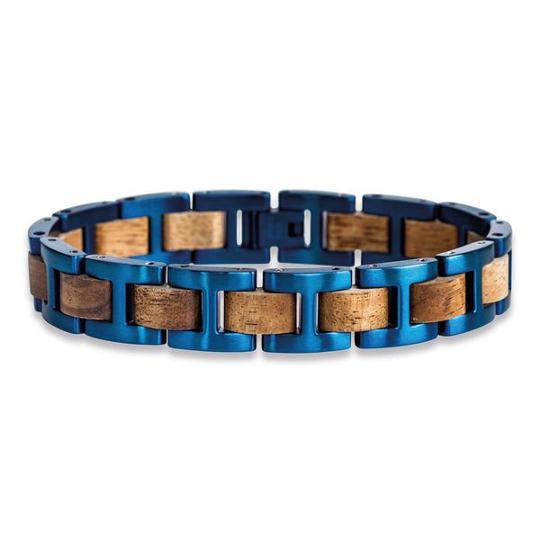 Armband Harmonie (Marmorholz / Blau)