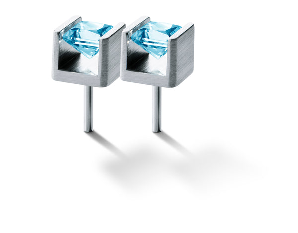 Ohrstecker mit blauem Topas Edelstein